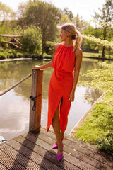 Della™ | Women's Halter-Neck Midi Dress