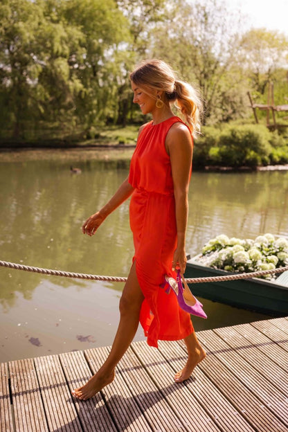 Della™ | Women's Halter-Neck Midi Dress