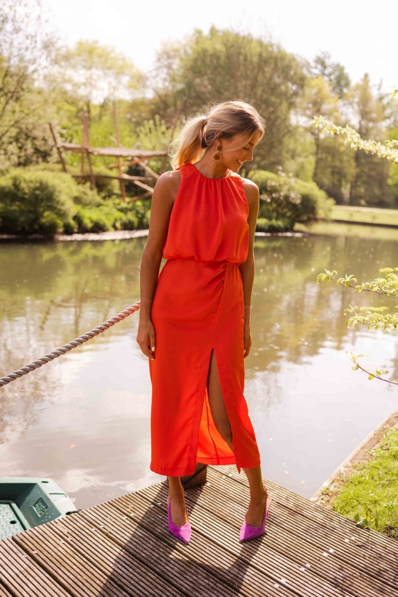 Della™ | Women's Halter-Neck Midi Dress
