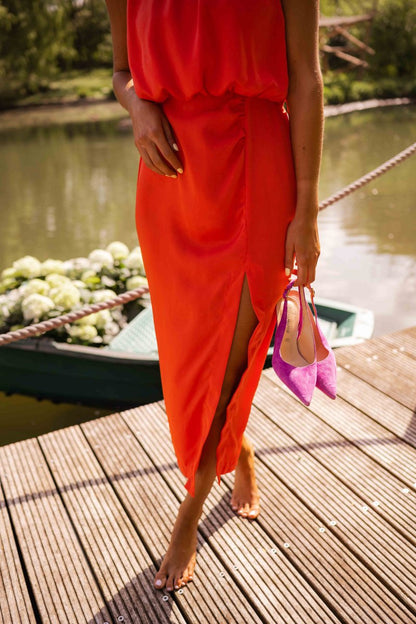 Della™ | Women's Halter-Neck Midi Dress