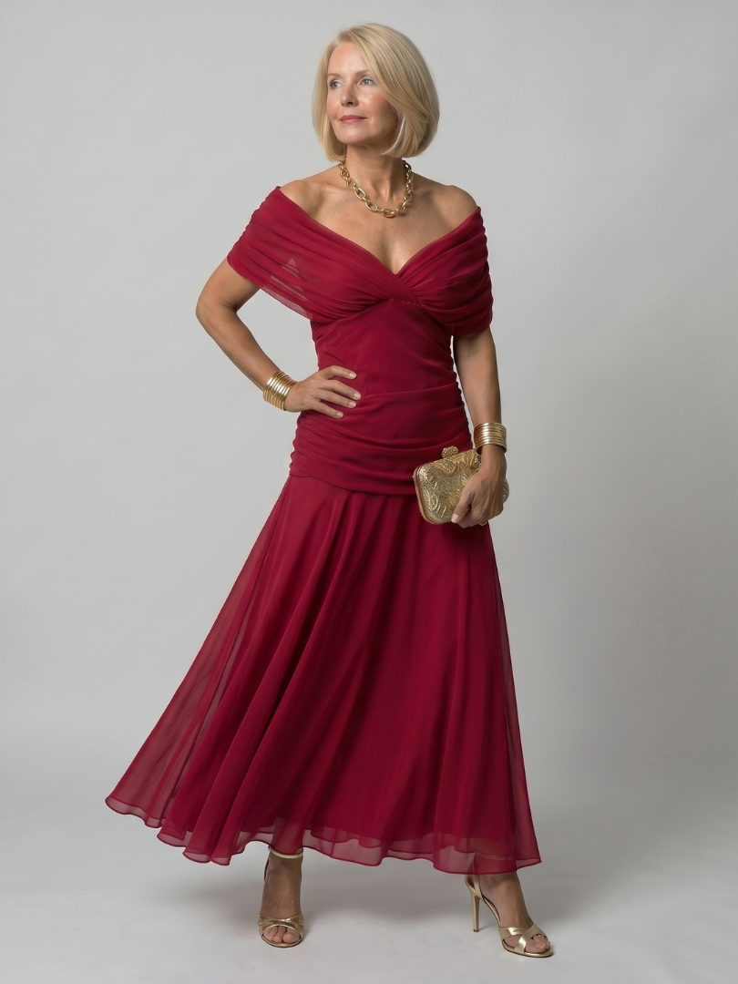 Della™ | Women's Off-Shoulder Flow Midi Dress