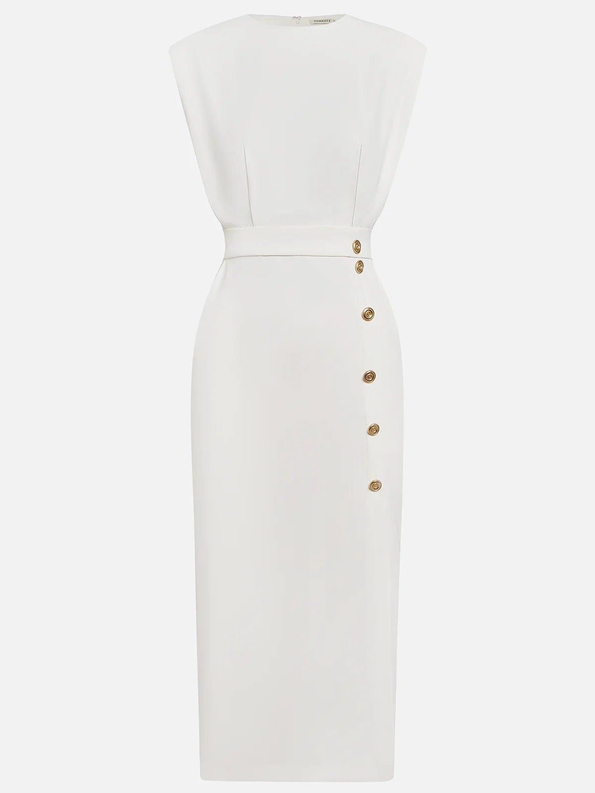 Della™ | Women's Padded-Shoulder Midi Dress