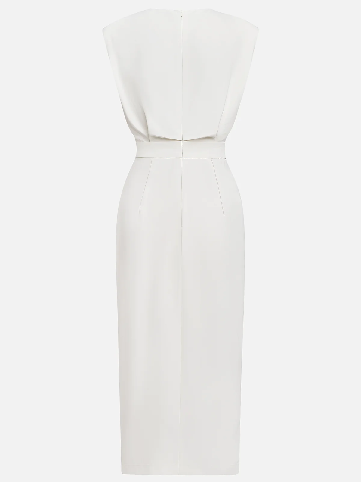 Della™ | Women's Padded-Shoulder Midi Dress