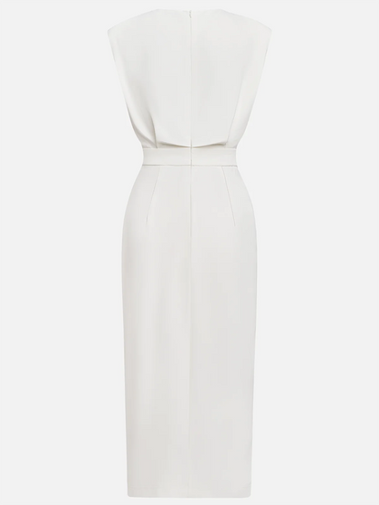 Della™ | Women's Padded-Shoulder Midi Dress