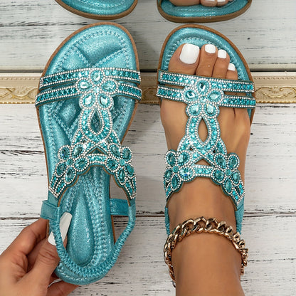 Della | Women's Rhinestone Flat Sandals