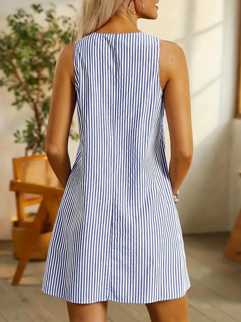 Della™ | Women's Striped Sleeveless Mini Dress