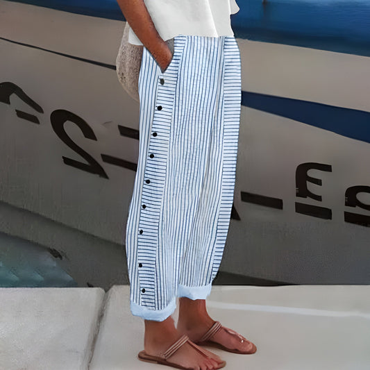 Della™ | Women's Striped Wide-Leg Pants