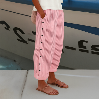 Della™ | Women's Striped Wide-Leg Pants