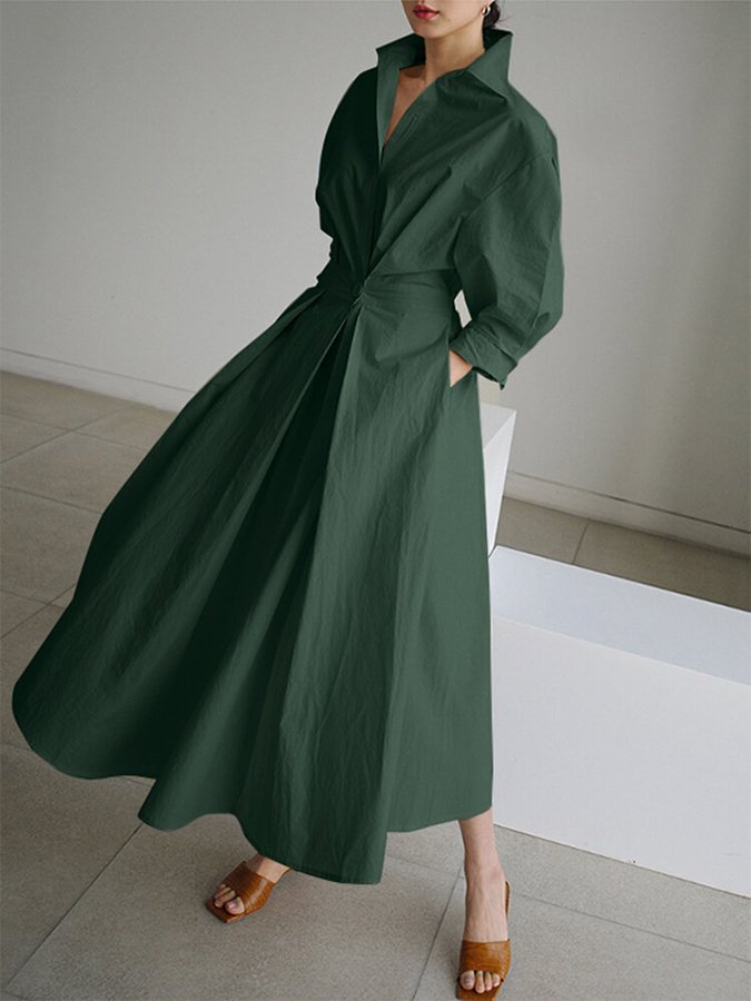 Edith™ | Women's Gathered-Waist Midi Dress