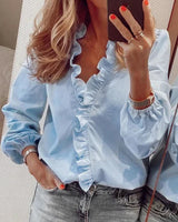 Elsie™ | Women's Ruffle V-Neck Blouse