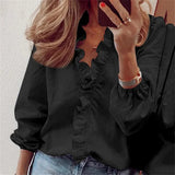 Elsie™ | Women's Ruffle V-Neck Blouse