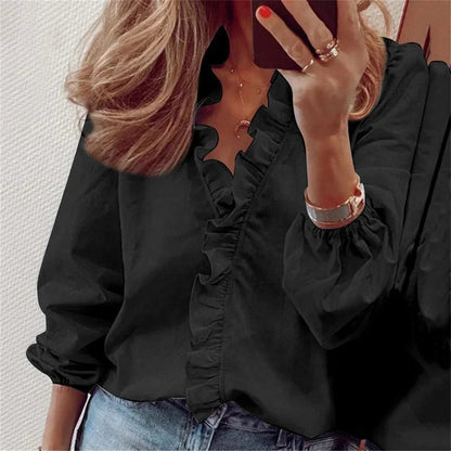 Elsie™ | Women's Ruffle V-Neck Blouse