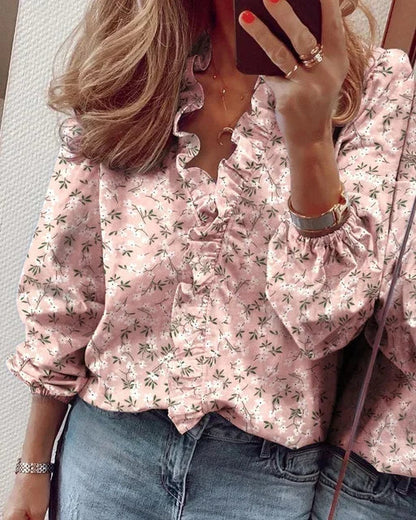 Elsie™ | Women's Ruffle V-Neck Blouse