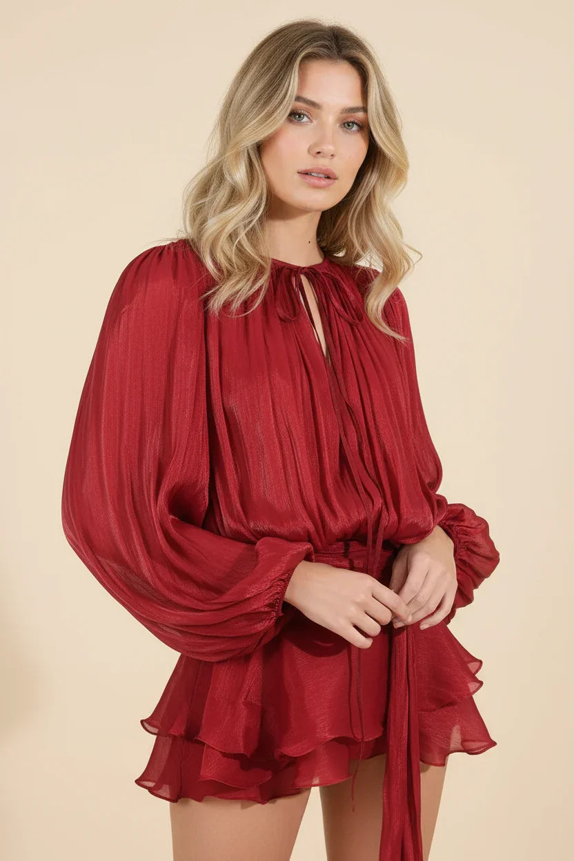 Hazel™ | Women's Balloon-Sleeve Mini Dress