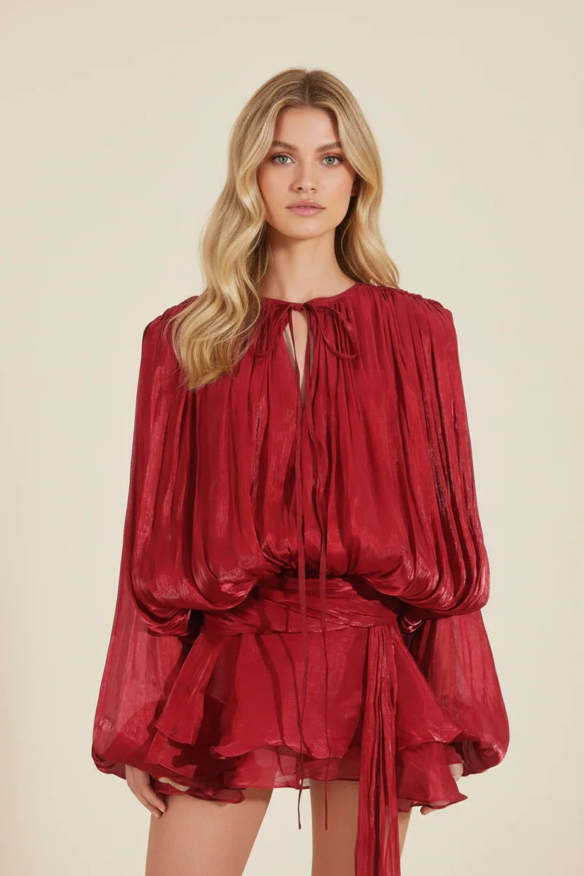 Hazel™ | Women's Balloon-Sleeve Mini Dress