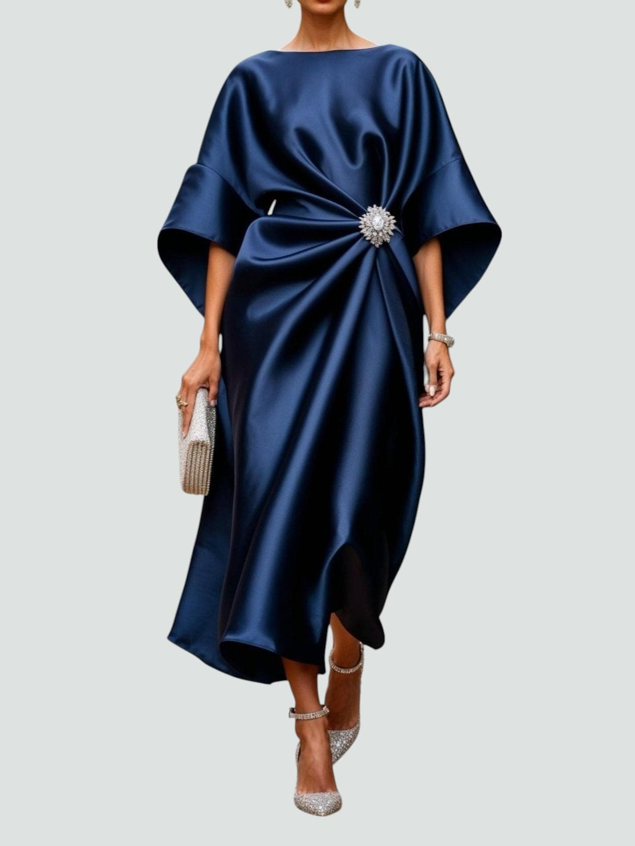 Hazel™ | Women's Bateau-Neck Midi Dress