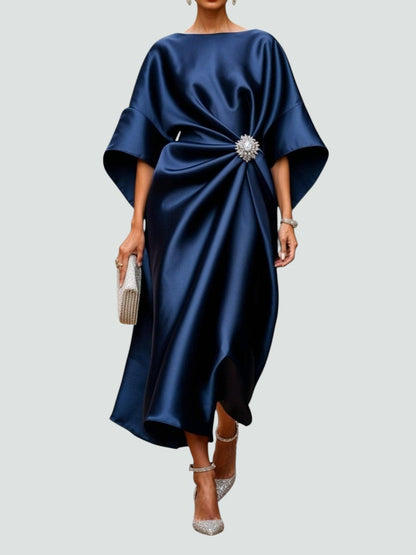 Hazel™ | Women's Bateau-Neck Midi Dress