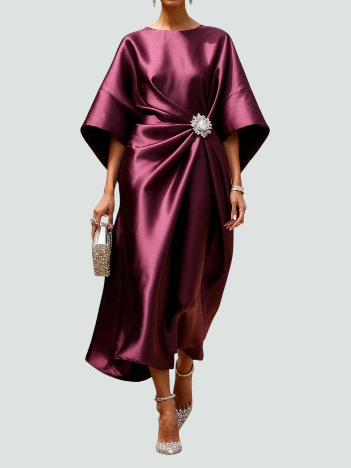 Hazel™ | Women's Bateau-Neck Midi Dress