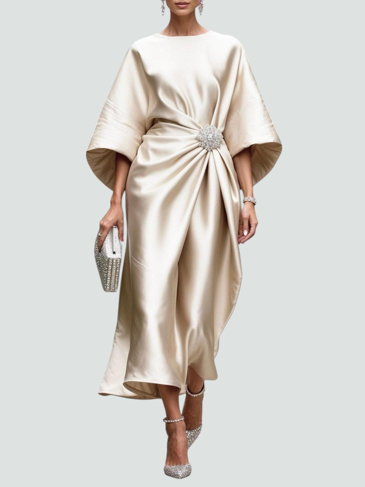 Hazel™ | Women's Bateau-Neck Midi Dress