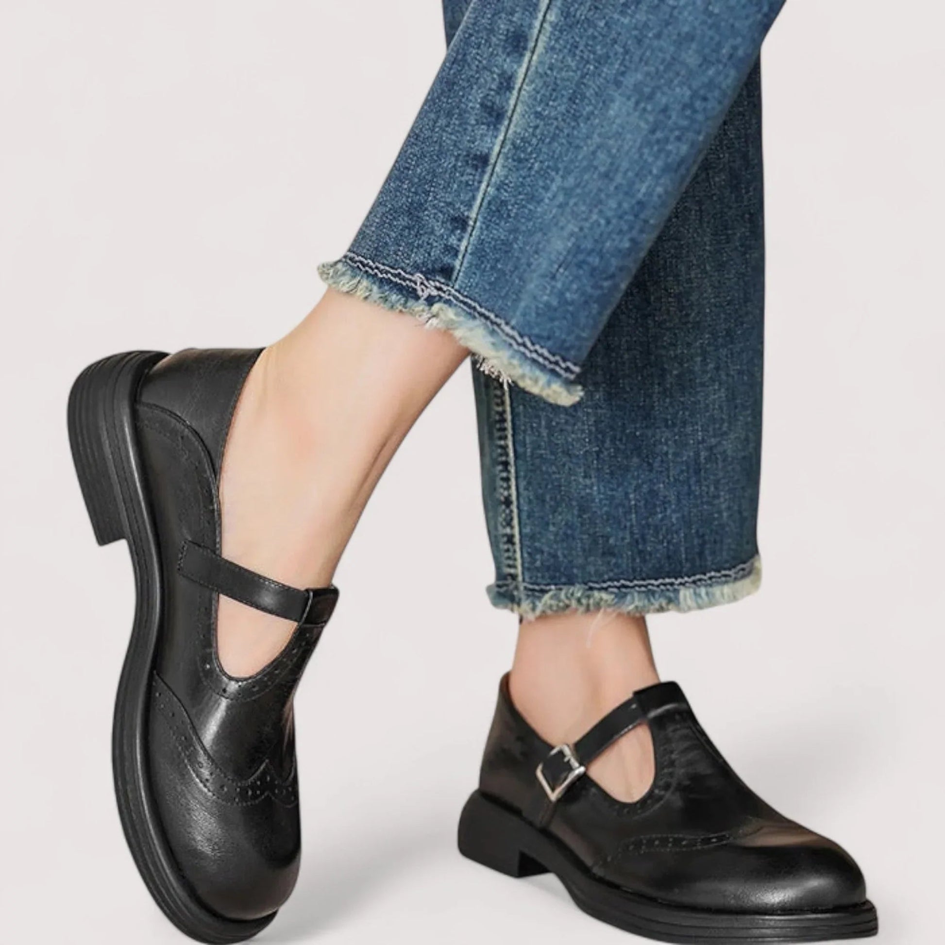 Hazel™ | Women's Brogue T-Strap Flat