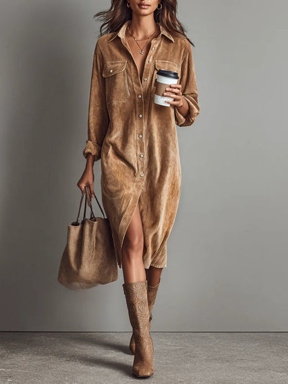 Hazel™ | Women's Button-Down Midi Shirt Dress