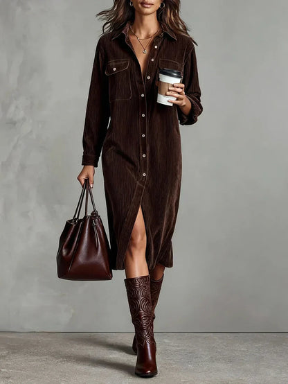 Hazel™ | Women's Button-Down Midi Shirt Dress