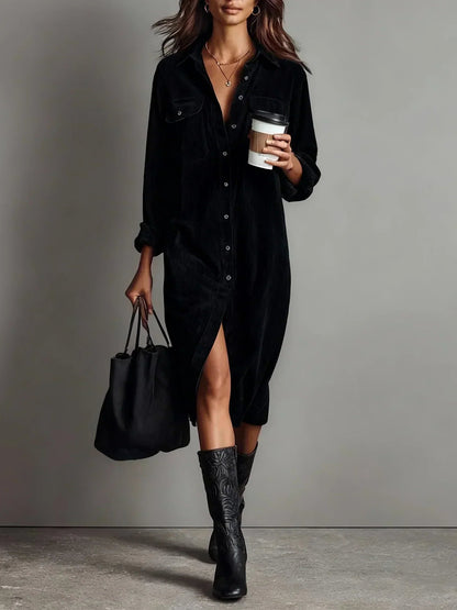Hazel™ | Women's Button-Down Midi Shirt Dress