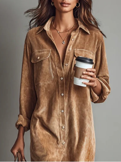 Hazel™ | Women's Button-Down Midi Shirt Dress