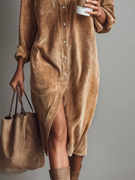 Hazel™ | Women's Button-Down Midi Shirt Dress