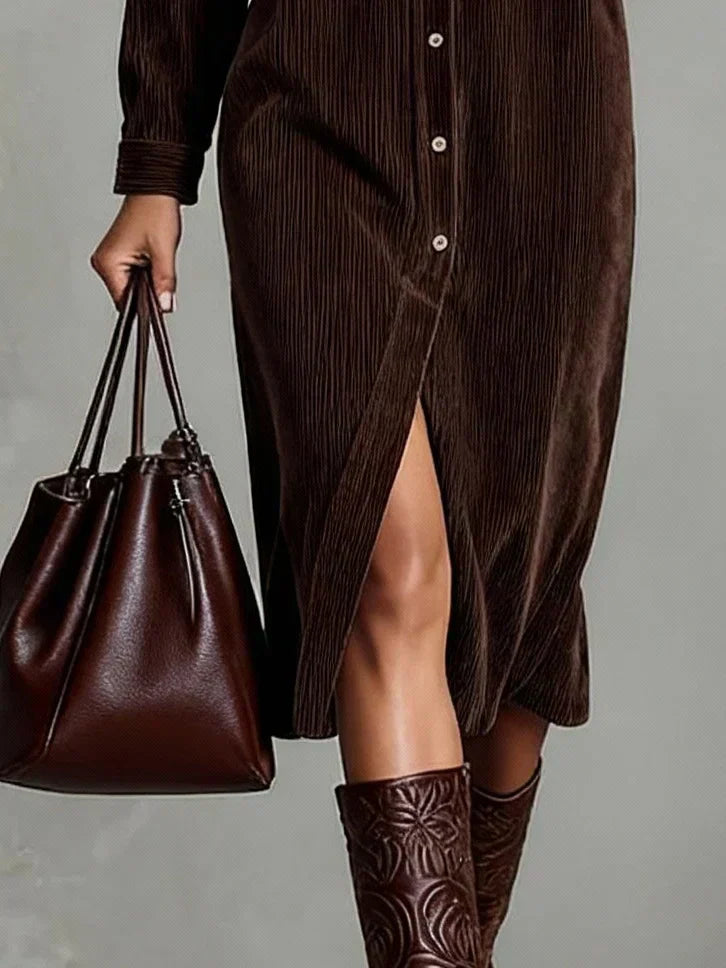 Hazel™ | Women's Button-Down Midi Shirt Dress