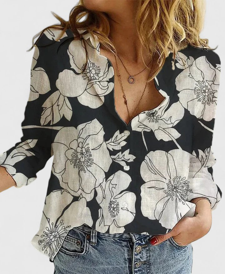 Hazel™ | Women's Button-Down Shirt with Lapel Collar