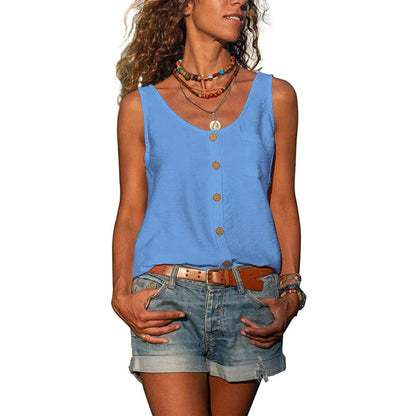 Hazel™ | Women's Button-Front Sleeveless Tank Top