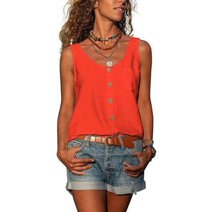 Hazel™ | Women's Button-Front Sleeveless Tank Top