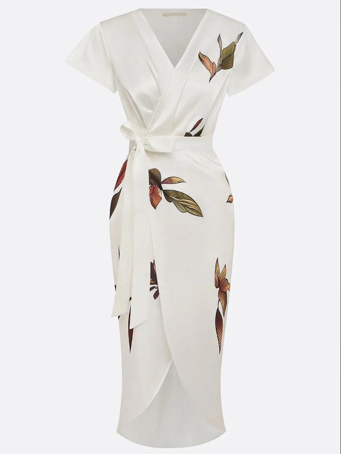 Hazel™ | Women's Deep V-Neck Wrap Midi Dress