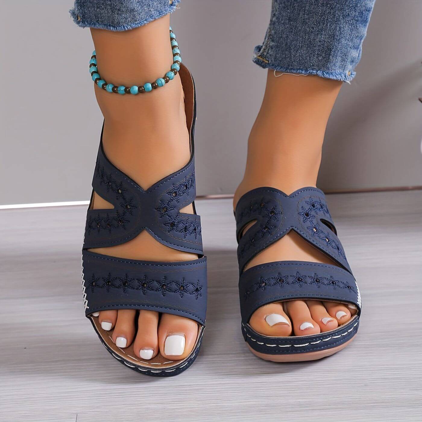 Hazel™ | Women's Embroidered Wedge Sandals