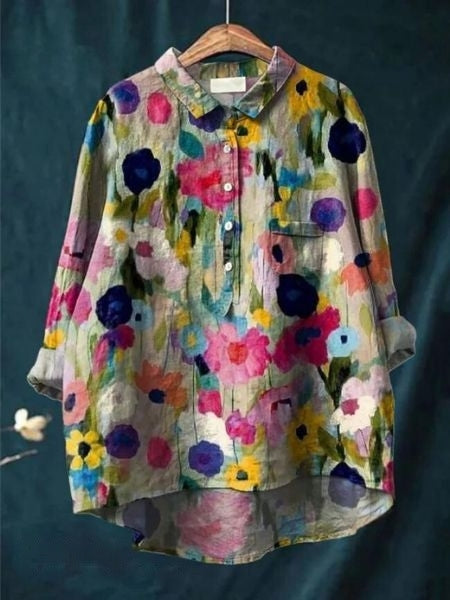 Hazel™ | Women's Floral Button-Up Blouse