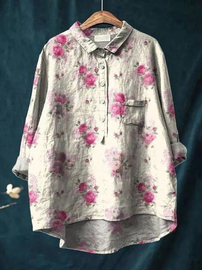 Hazel™ | Women's Floral Button-Up Blouse