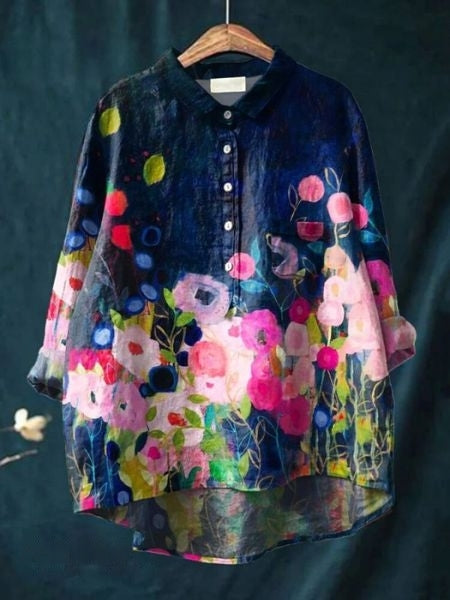 Hazel™ | Women's Floral Button-Up Blouse