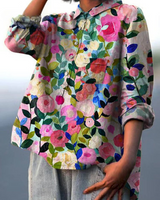 Hazel™ | Women's Floral Button-Up Blouse