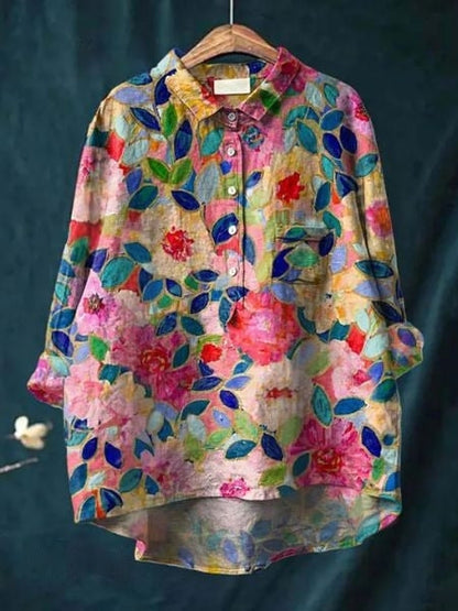 Hazel™ | Women's Floral Button-Up Blouse