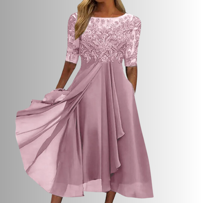 Hazel™ | Women's Floral Embroidered Midi Dress