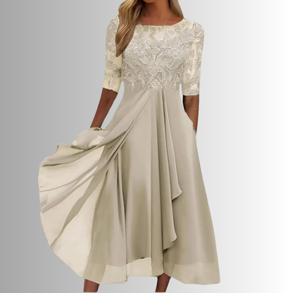 Hazel™ | Women's Floral Embroidered Midi Dress