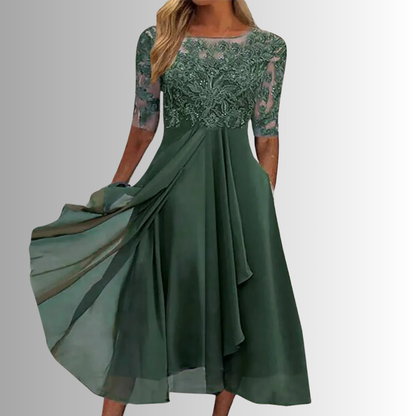 Hazel™ | Women's Floral Embroidered Midi Dress