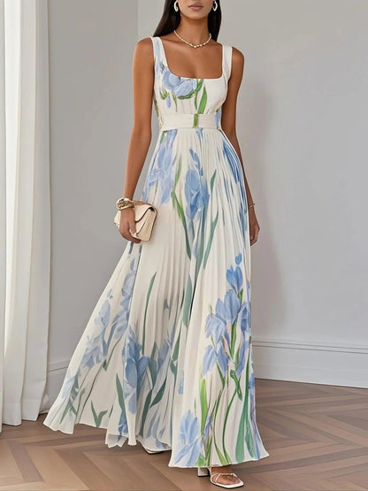 Hazel™ | Women's Floral Pleated Maxi Dress