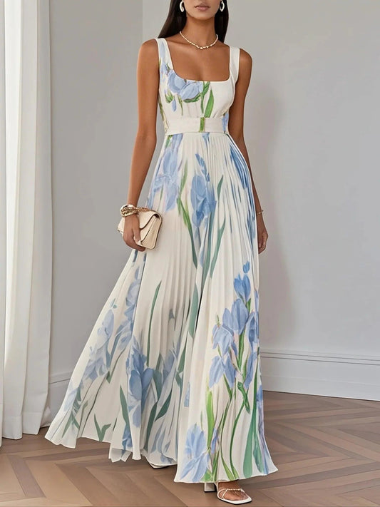 Hazel™ | Women's Floral Pleated Maxi Dress