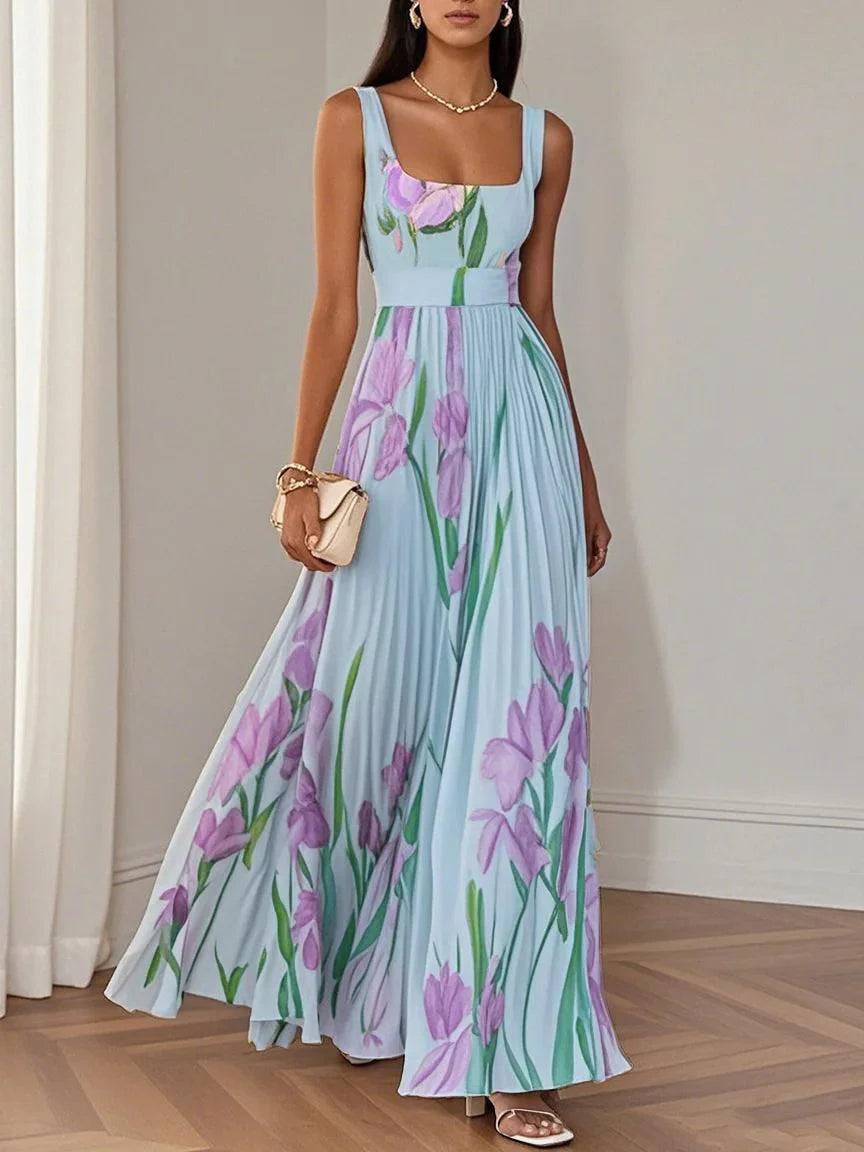 Hazel™ | Women's Floral Pleated Maxi Dress