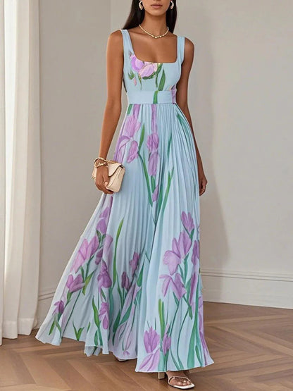 Hazel™ | Women's Floral Pleated Maxi Dress