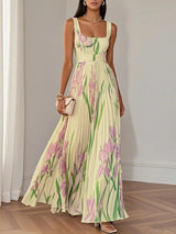 Hazel™ | Women's Floral Pleated Maxi Dress