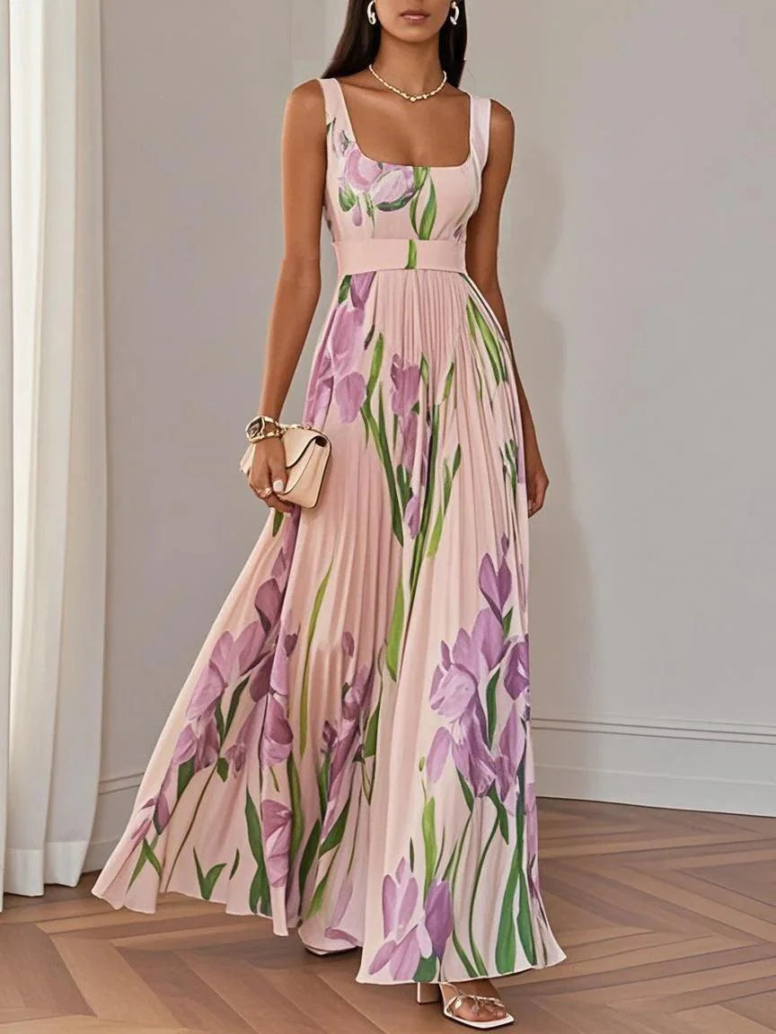 Hazel™ | Women's Floral Pleated Maxi Dress