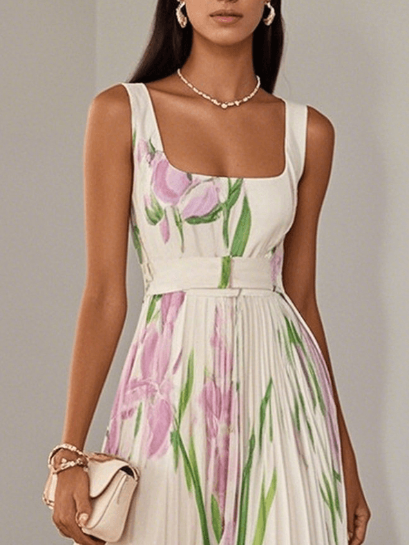 Hazel™ | Women's Floral Pleated Maxi Dress